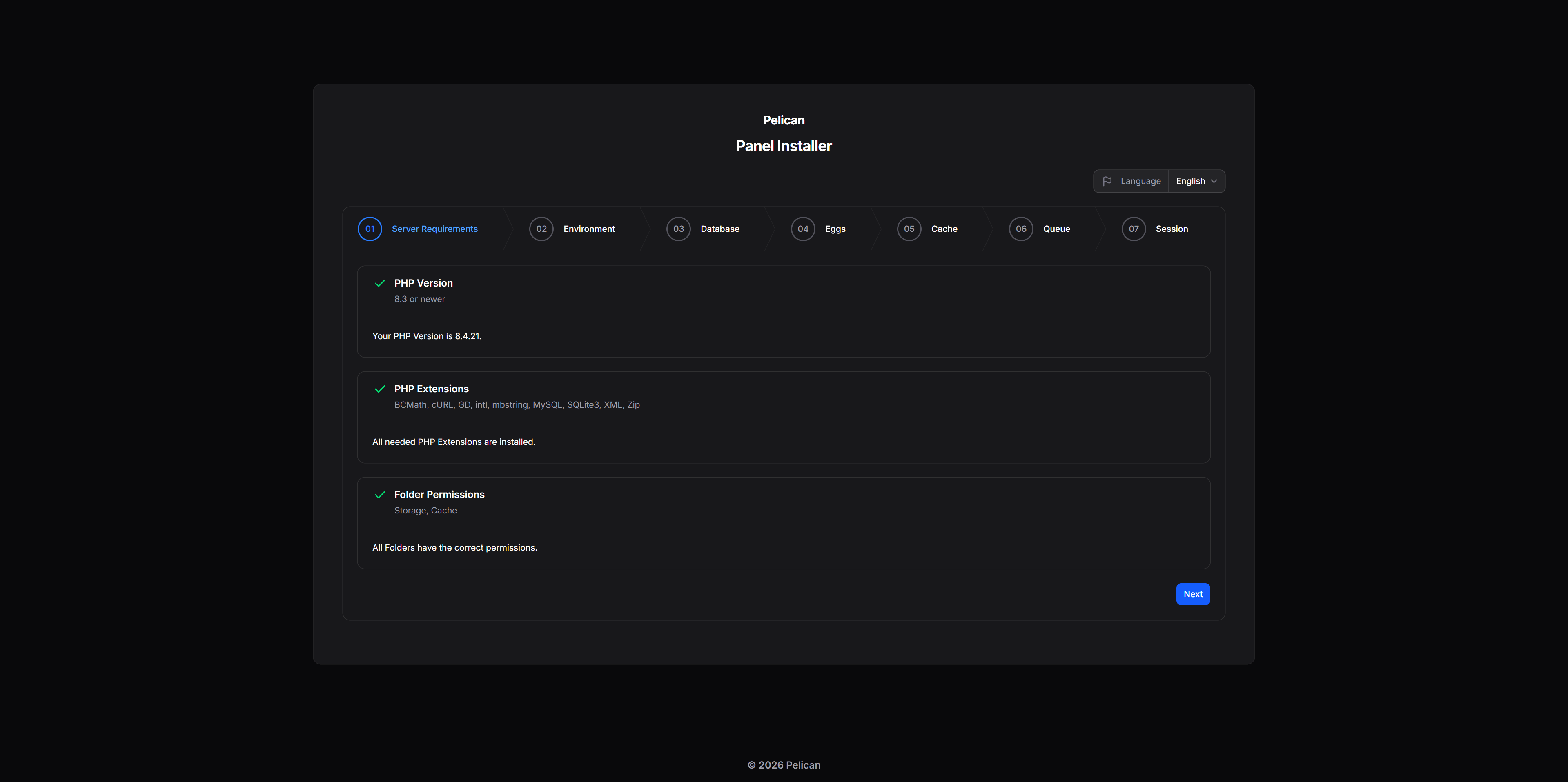 Pelican Installer: App-Konfiguration und Admin-Benutzer